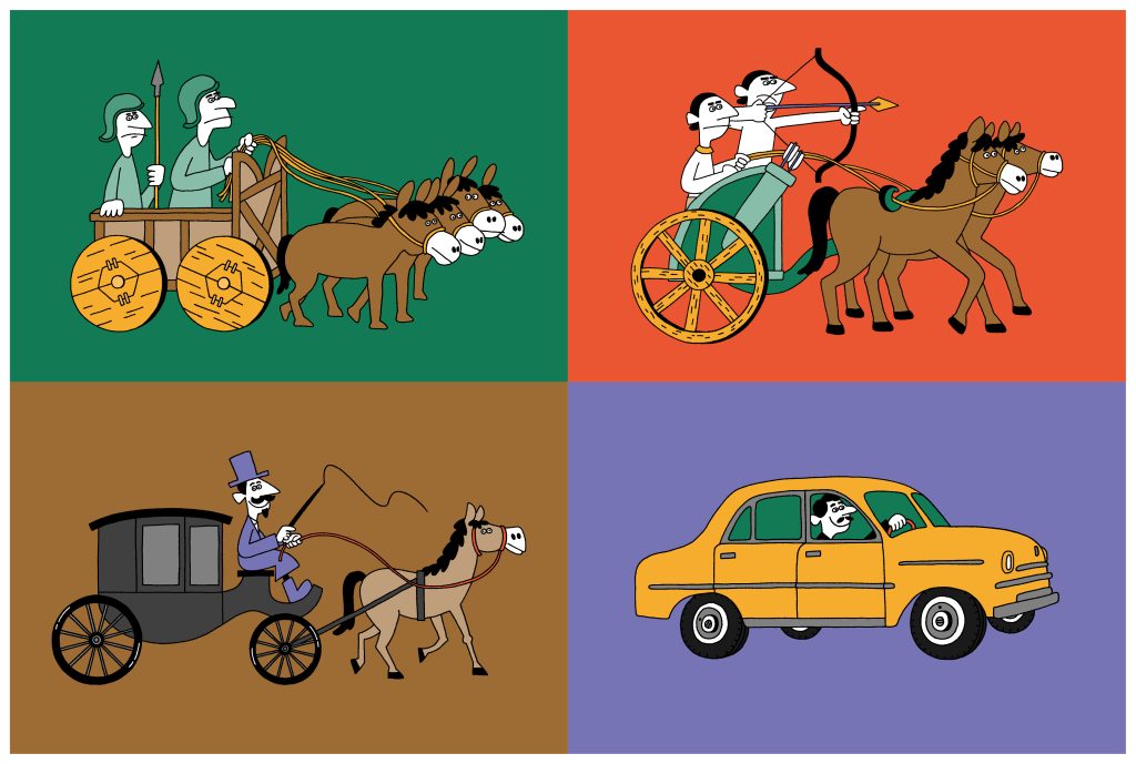 【イベントパネル用】車輪の歴史に関するイラスト